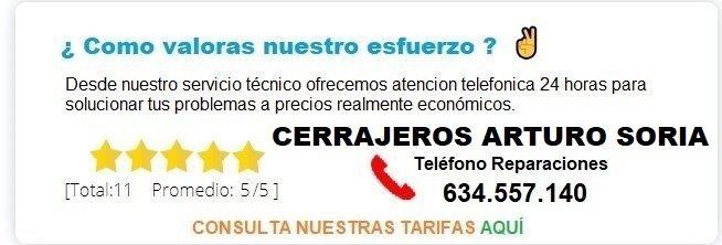 cerrajeros Arturo Soria precios